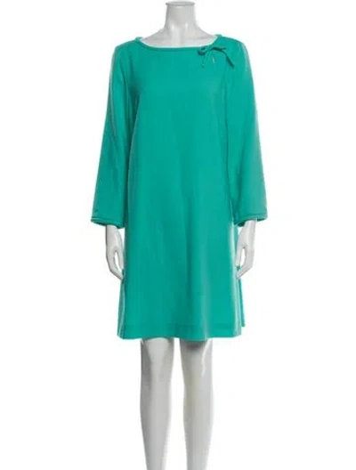 Pre-owned Goat Wool Mini Dress In Blue