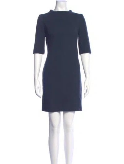 Pre-owned Goat Wool Mini Dress In Blue