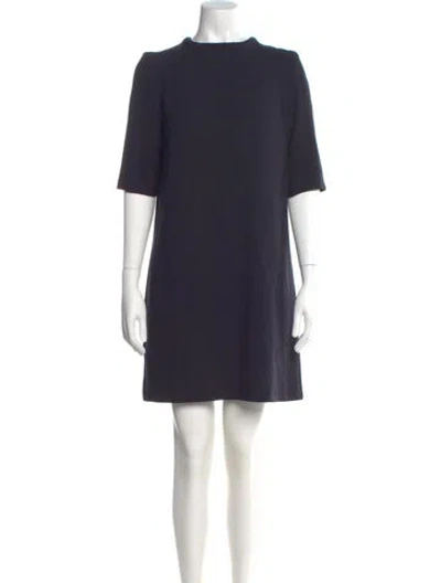 Pre-owned Goat Wool Mini Dress In Blue