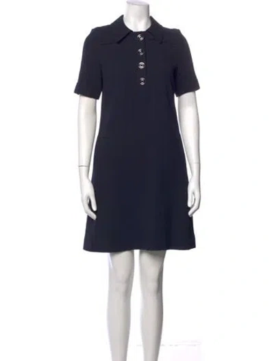 Pre-owned Goat Wool Mini Dress In Blue