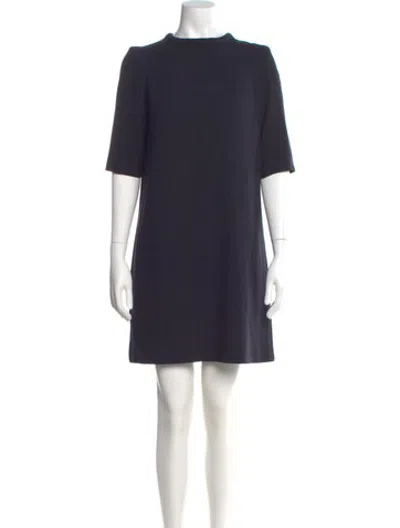 Pre-owned Goat Wool Mini Dress In Blue