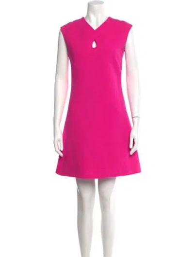 Pre-owned Goat Wool Mini Dress In Pink