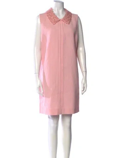 Pre-owned Goat Wool Mini Dress In Pink