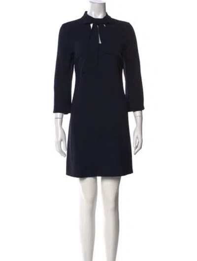 Pre-owned Goat Wool Mini Dress W/ Tags In Blue