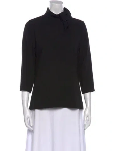 Pre-owned Goat Wool Mock Neck Sweatshirt In Black