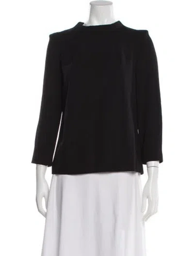 Pre-owned Goat Wool Mock Neck Top In Black