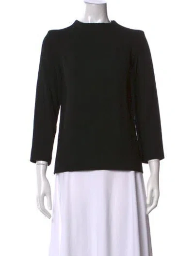 Pre-owned Goat Wool Mock Neck Top In Black