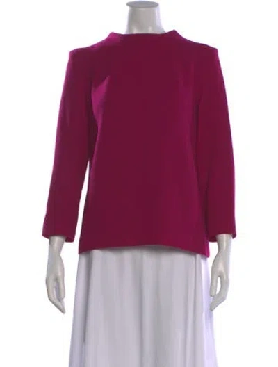 Pre-owned Goat Wool Mock Neck Top In Purple