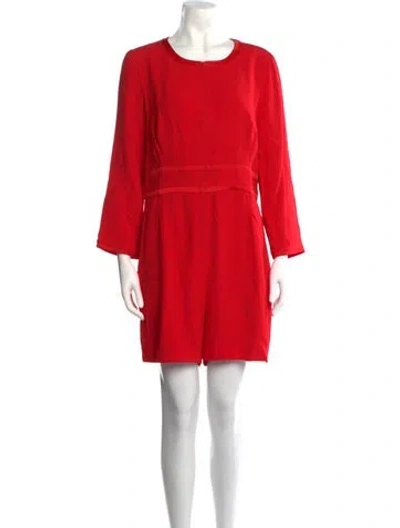 Pre-owned Goat Wool Scoop Neck Romper In Red