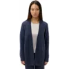 Gobi Cashmere Ajour Knit Open Front Cardigan In Blue