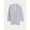 Gobi Cashmere Ajour Knit Open Front Cardigan In Gray