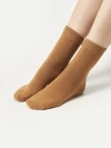 Gobi Cashmere Basic Socks In Almond