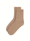 Gobi Cashmere Basic Socks In Taupe