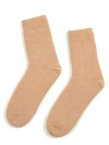 Gobi Cashmere Basic Socks In Toasted Almond