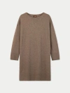 Gobi Cashmere C-neck Knit Dress In Brown