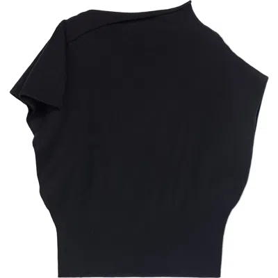 Gobi Cashmere Cashmere Asymmetrical Top In Black