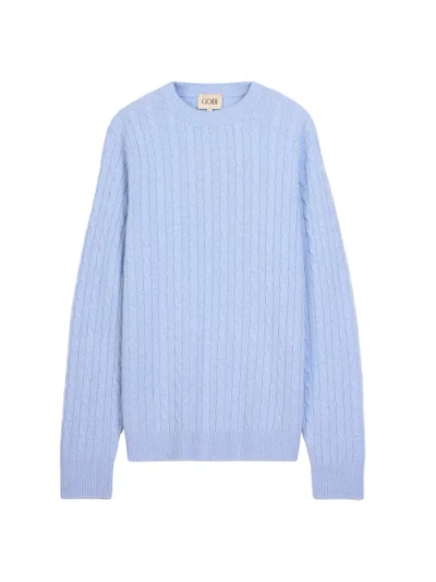 Gobi Cashmere Cashmere Cable-knit Sweater In Blue