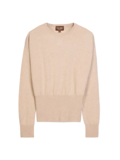 Gobi Cashmere Cashmere Cinched-waist Sweater In Sand