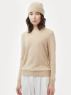 Gobi Cashmere Cashmere Hat And Sweater Set In Beige