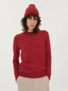 Gobi Cashmere Cashmere Hat And Sweater Set In Red