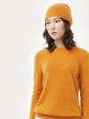 Gobi Cashmere Cashmere Hat And Sweater Set In Daffodil