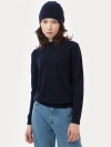 Gobi Cashmere Cashmere Hat And Sweater Set In Navy