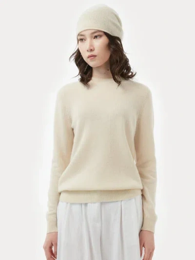Gobi Cashmere Cashmere Hat And Sweater Set In Off White
