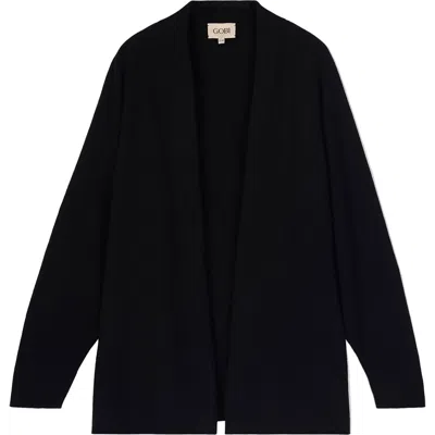 Gobi Cashmere Cashmere Open-front Cardigan In Black