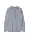 Gobi Cashmere Cashmere Pullover Hoodie Grey In Blue