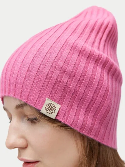 Gobi Cashmere Cashmere Rib Knit Beanie In Pink