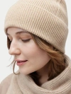 Gobi Cashmere Cashmere Rib Knit Beanie In Sand