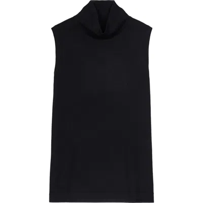 Gobi Cashmere Cashmere Silk High-neck Top In Black