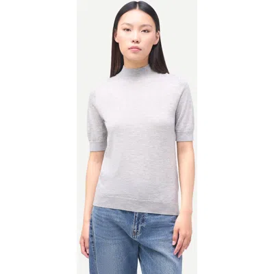 Gobi Cashmere Cashmere Silk Shirt With High Neck In Blue