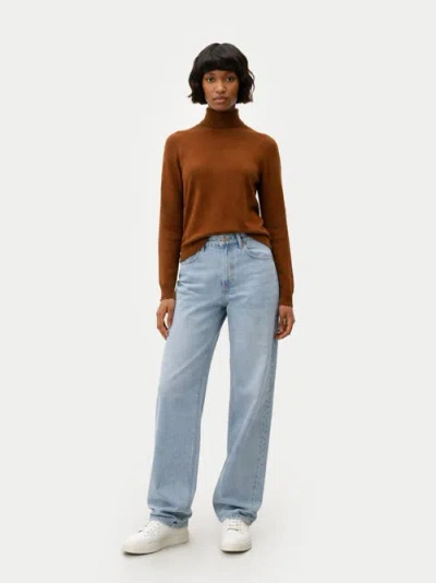 Gobi Cashmere Cashmere Turtle Neck Sweater In Brown