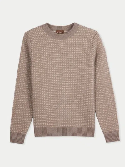 Gobi Cashmere Cashmere Waffle Knit Sweater In Brown