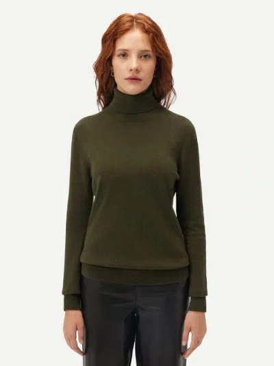 Gobi Cashmere Classic Turtle Neck In Capulet Olive