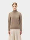 Gobi Cashmere Classic Turtle Neck In Taupe