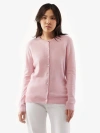 Gobi Cashmere Crew Neck Cardigan In Almond Blossom