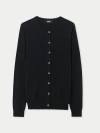Gobi Cashmere Crew Neck Cardigan In Black