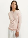 Gobi Cashmere Crew Neck Cardigan In Rosewater