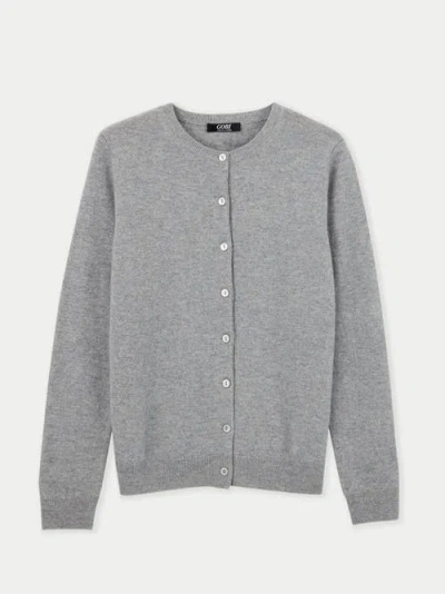 Gobi Cashmere Crew Neck Cardigan In Vapor Blue