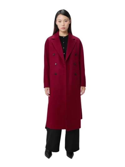 Gobi Cashmere Double-breasted Cashmere Coat In Burgundy