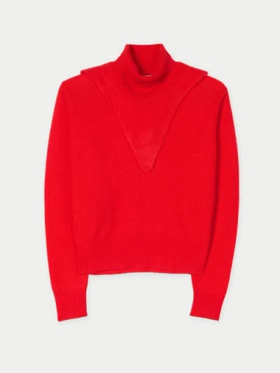 Gobi Cashmere Dual-collar Cashmere Sweater In Red