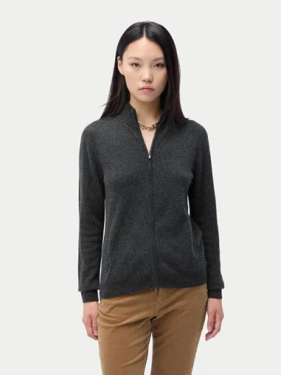 Gobi Cashmere Full-zip Cashmere Cardigan In Gray