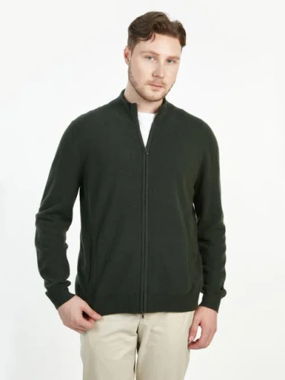 Gobi Cashmere Full Zip Stand Collar Cardigan In Mountain View