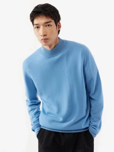 Gobi Cashmere High Neck Sweater In Azure Blue