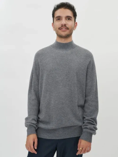 Gobi Cashmere High Neck Sweater In Dim Gray