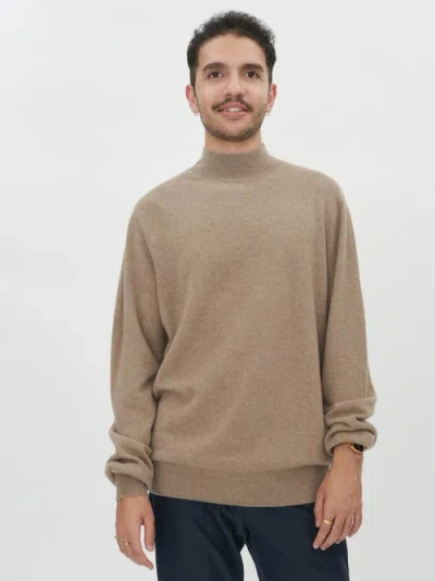 Gobi Cashmere High Neck Sweater In Taupe