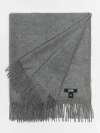 Gobi Cashmere Large Blanket With Fringe In Vapor Blue