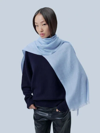 Gobi Cashmere Lightweight Cashmere Woven Scarf In Blue